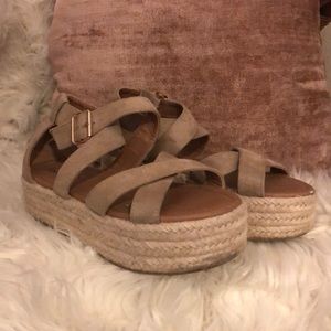 Nude platform espadrilles